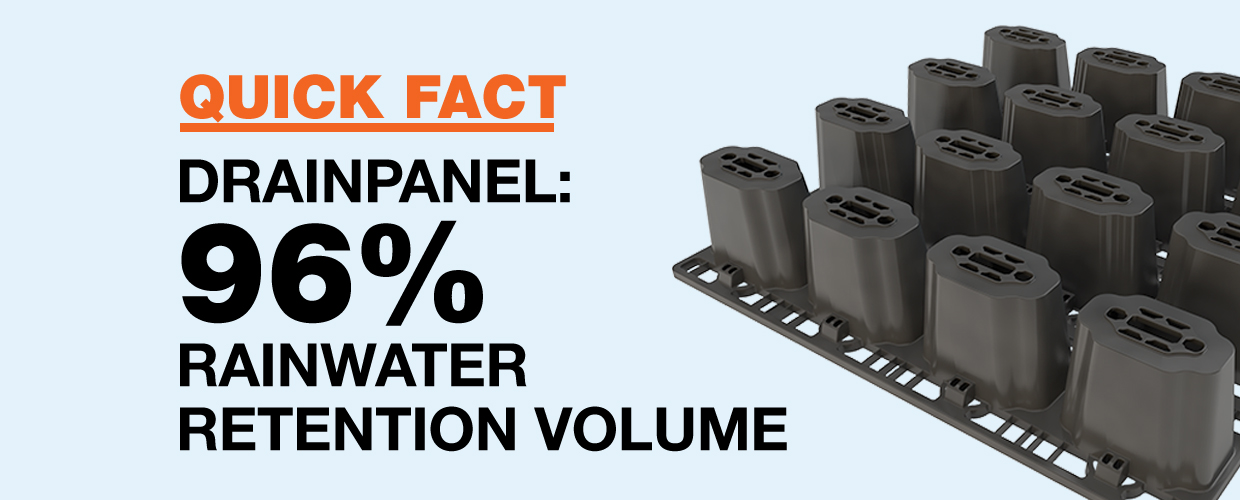 Drenaj paneli: %96 yağmur suyu tutma hacmi